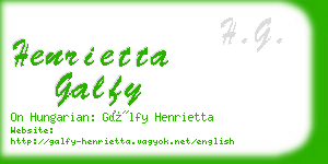 henrietta galfy business card